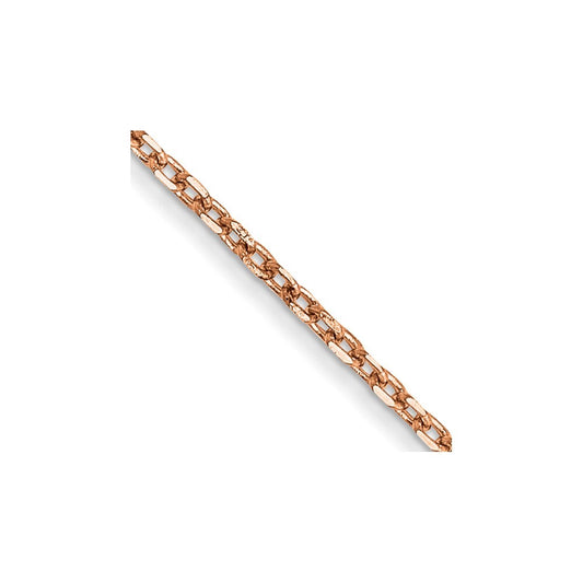 14K Rose Gold 30 inch 1.10mm Diamond-cut Cable with Lobster Clasp Chain