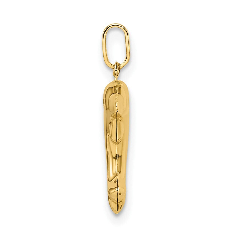 14k Yellow Gold Polished 3-D Dolphin Pendant for Women