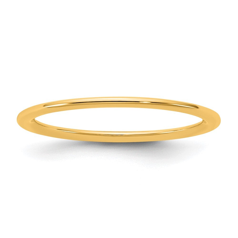 14K Yellow Gold 1mm Standard Comfort Fit Band Size 9
