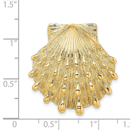 14k Yellow Gold Lion's Paw Shell Slide