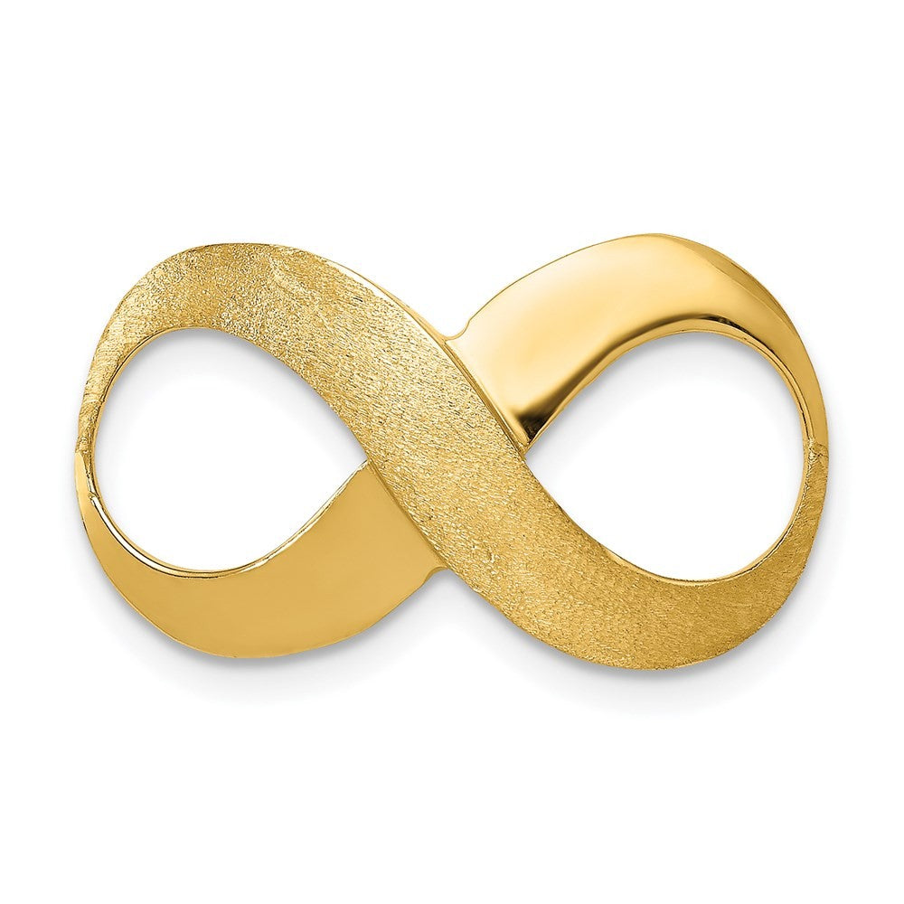 14k Gold Textured Infinity Slide Fits up to 4mm Regular/5mm Reversible Omega