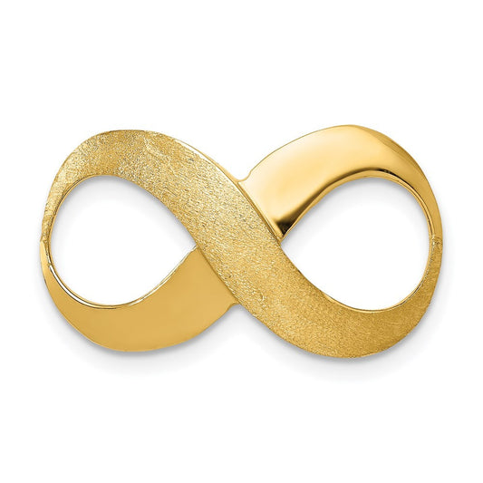 14k Gold Textured Infinity Slide Fits up to 4mm Regular/5mm Reversible Omega