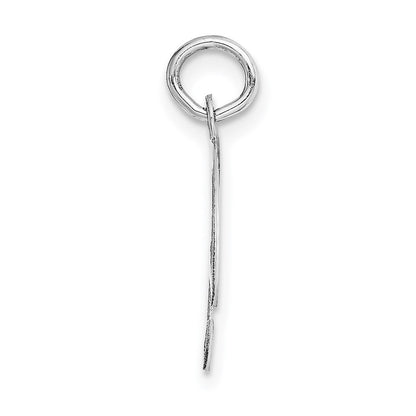 14k White Gold Medium Fancy Script Letter F Initial Charm Pendant