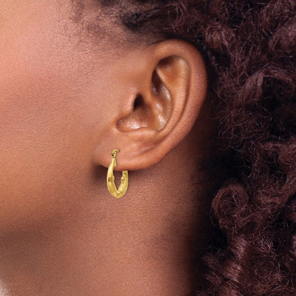 14k Yellow Gold Dolphin Hoop Earrings Gift for Women