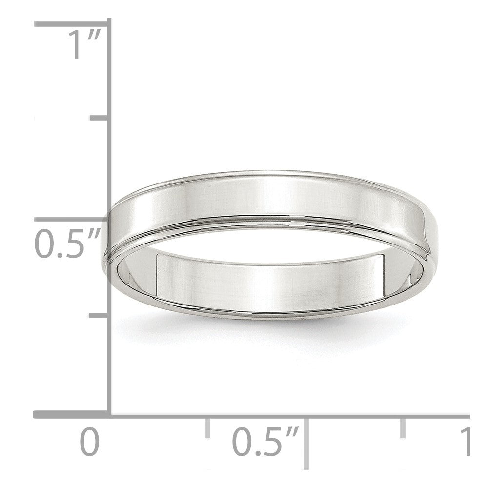 Sterling Silver 4mm Flat with Step Edge Size 9 Band Ring