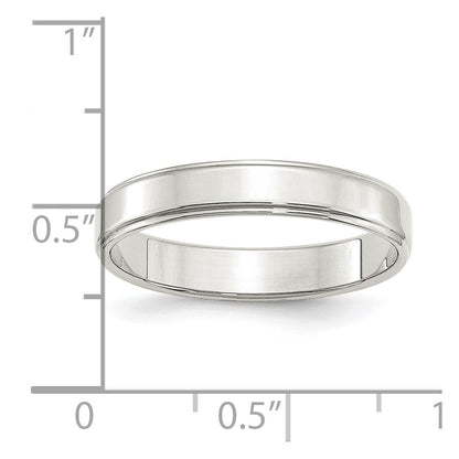 Sterling Silver 4mm Flat with Step Edge Size 9 Band Ring