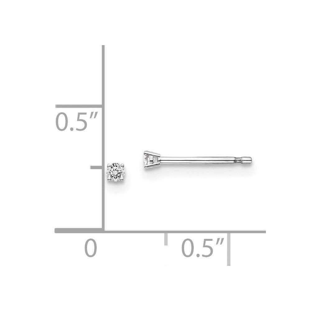 14k White Gold .05ct I1 J-K Diamond Push-on Stud Earrings Gift for Women