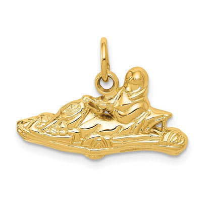 14k Yellow Gold Go-Kart Charm Pendant