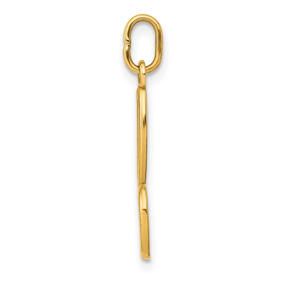 14k Yellow Gold Letter B Initial Charm Pendant for Women