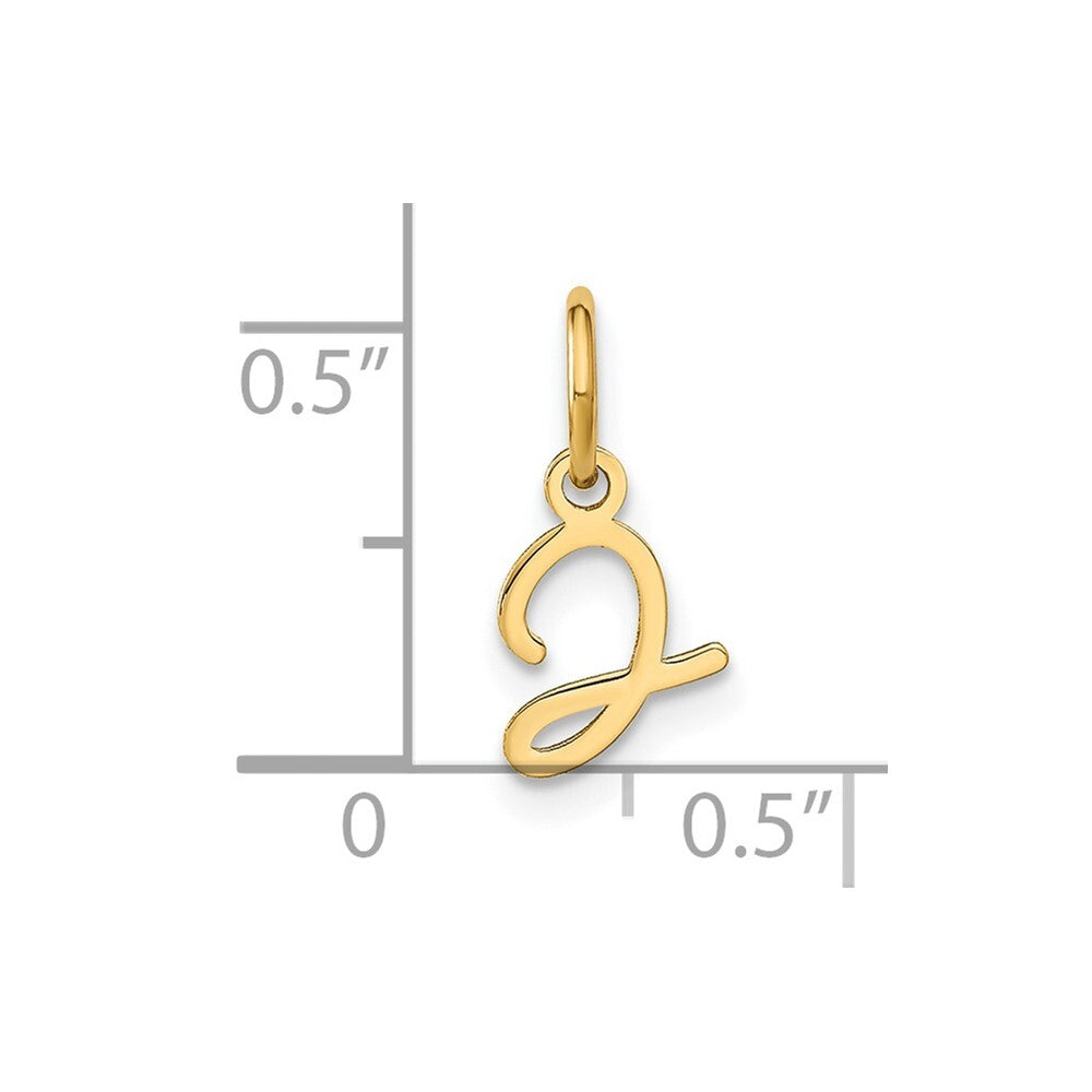 14k Yellow Gold Upper case Letter J Initial Charm Pendant for Women