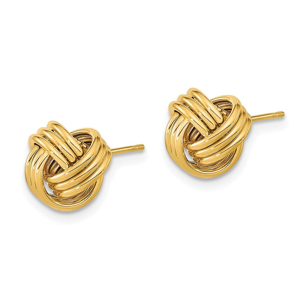 14k Yellow Gold Polished Triple Love Knot Earrings