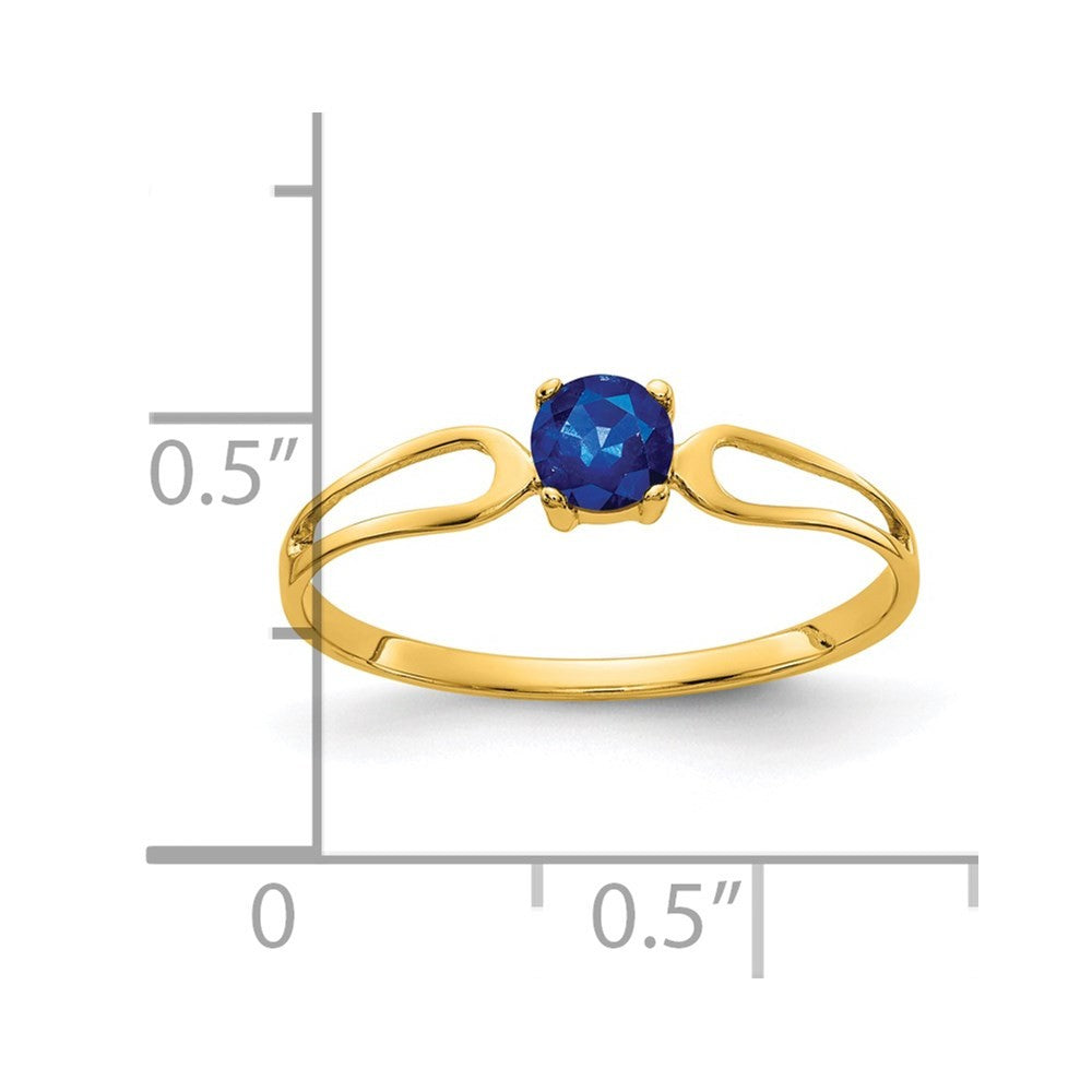 14k Yellow Gold 4mm Sapphire ring