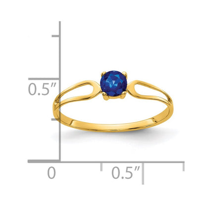 14k Yellow Gold 4mm Sapphire ring
