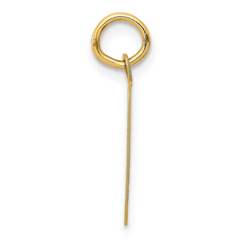 14k Yellow Gold Script Letter Q Initial Charm Pendant for Women