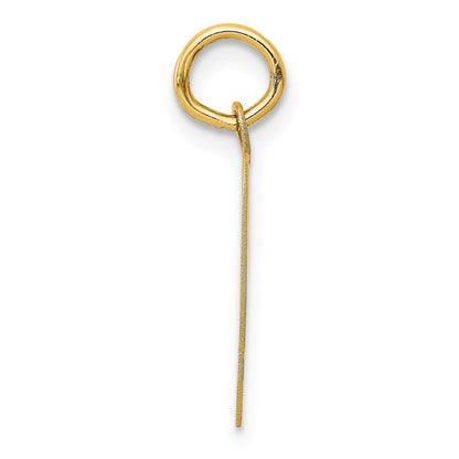 14k Yellow Gold Script Letter Q Initial Charm Pendant for Women
