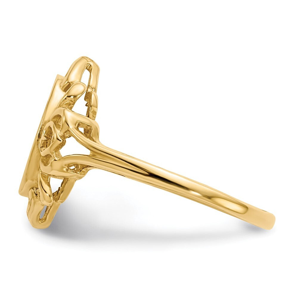 14K Yellow Gold 10.5x7.5mm Open Back Signet Ring
