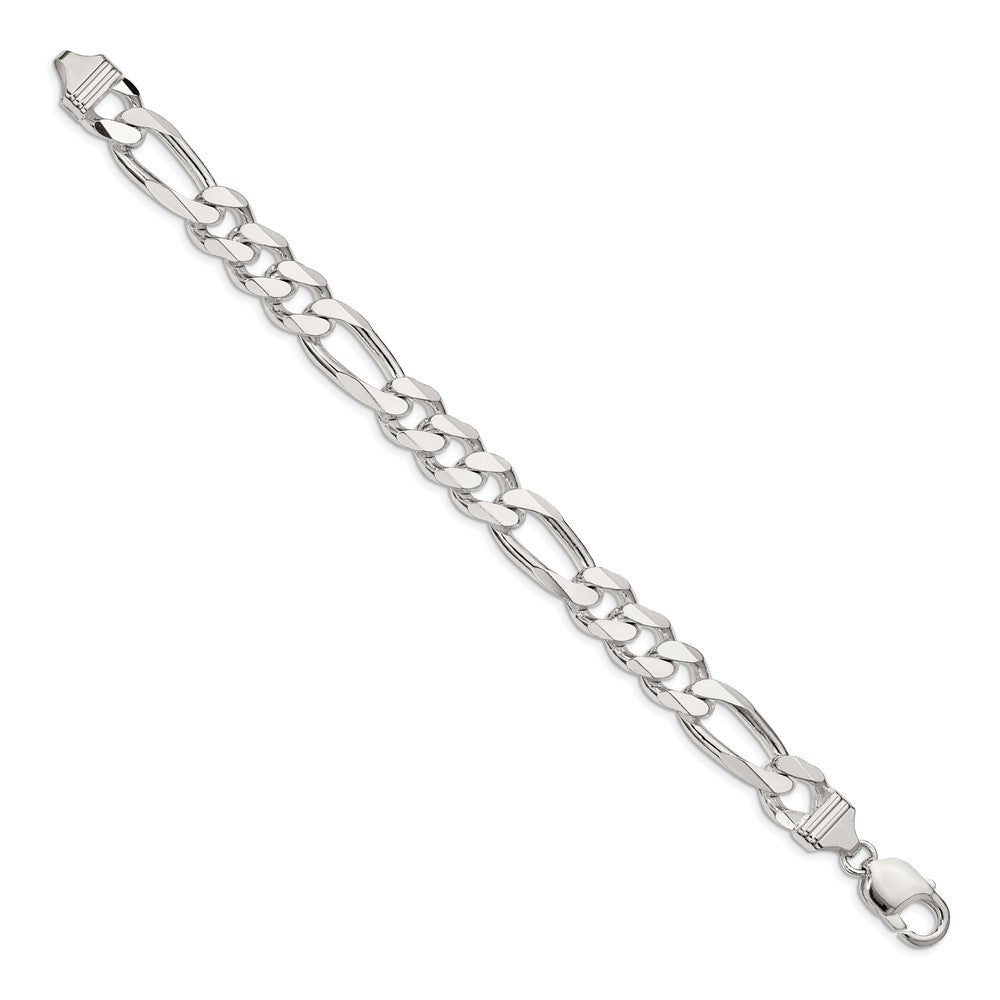 Sterling Silver 10.75mm Figaro Chain Bracelet