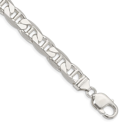 Sterling Silver 9.5mm Flat Anchor Chain Bracelet