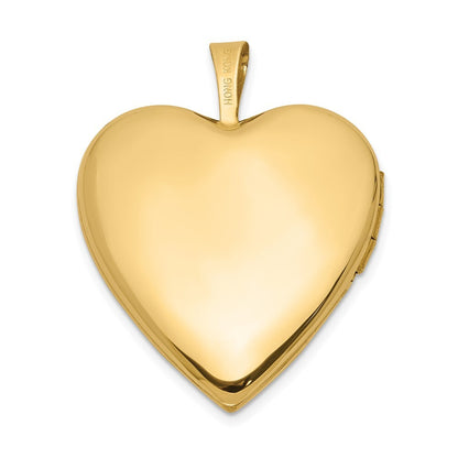 14k Yellow Gold 20mm Polished FOREVER IN MY HEART Diamond Heart Locket Pendant