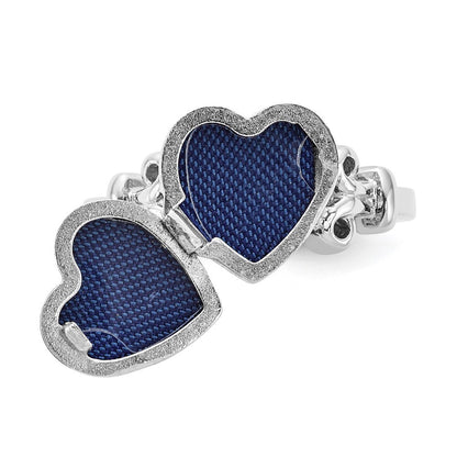 Sterling Silver Rhodium-plated 10mm Locket Ring Size 7