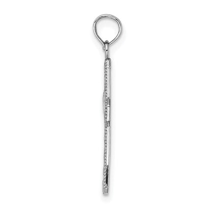 14k White Gold Fancy Cross Pendant for Women