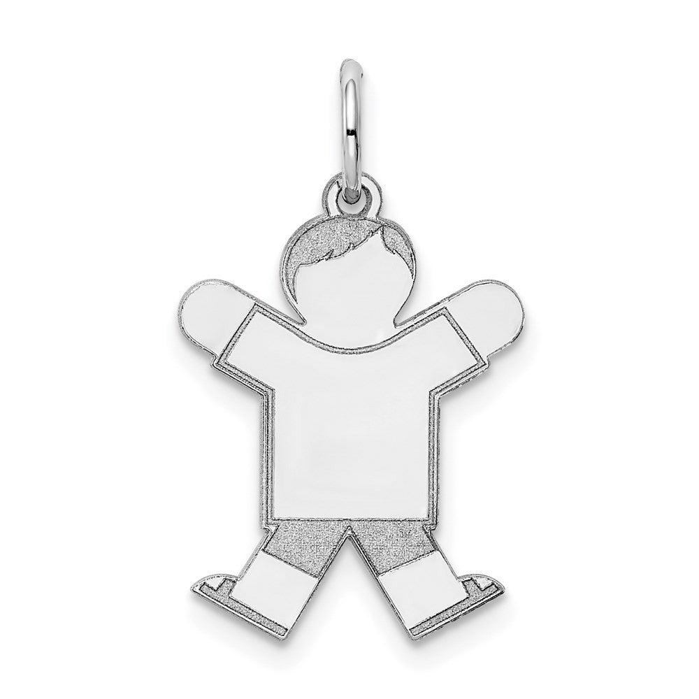 14k White Gold Kid Charm Pendant