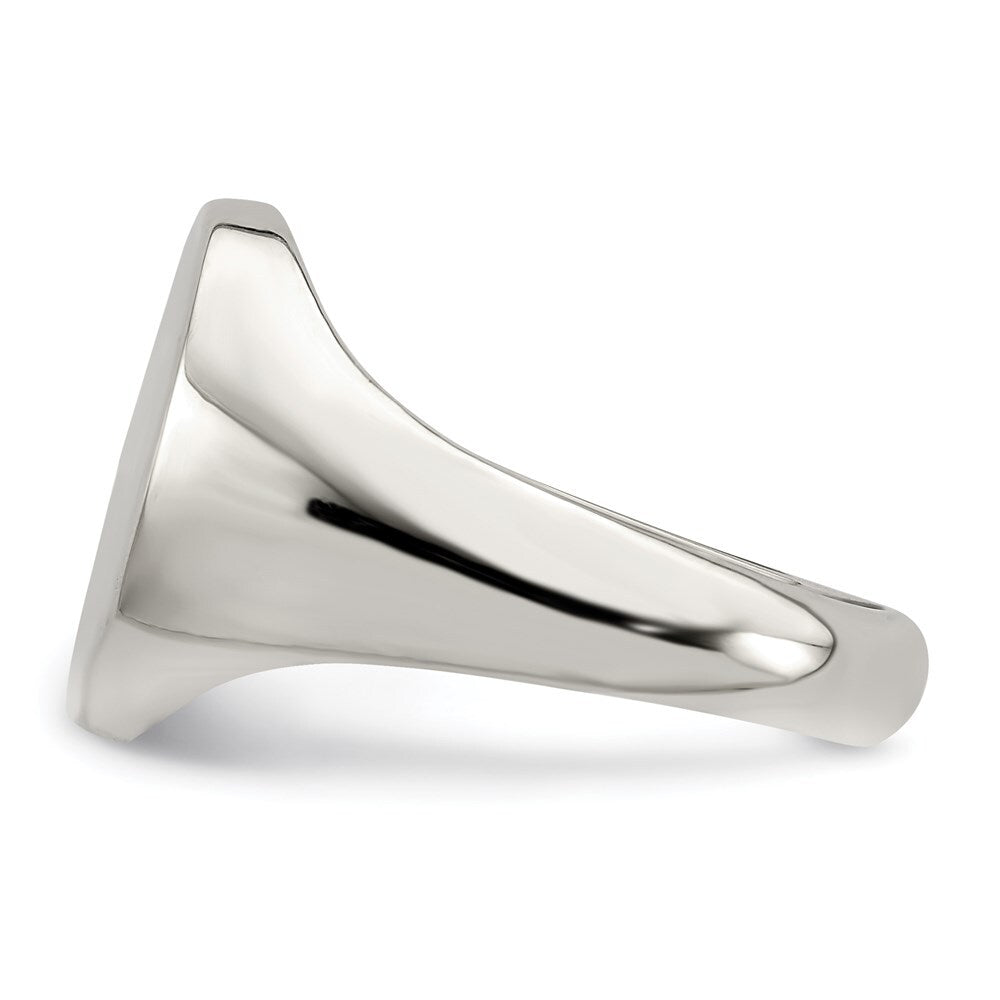 Sterling Silver 15x12mm Closed Back Signet Ring Size 10