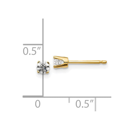 14k Yellow Gold .20ct. I2 K-L Diamond Push-on Stud Earrings Gift for Women