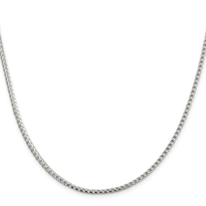 Sterling Silver 2.55mm Diamond-Cut Square Franco Chain Necklace
