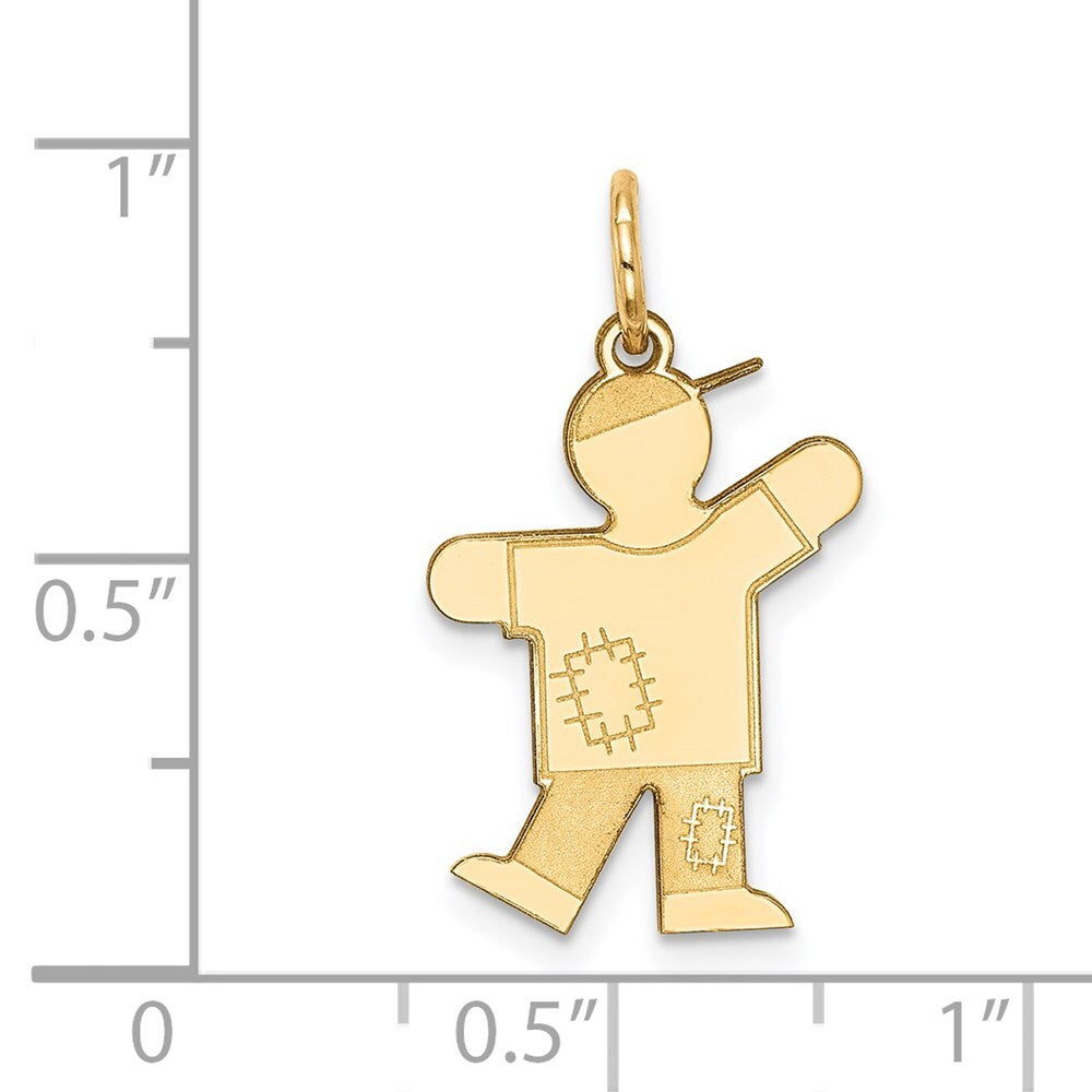 14k Yellow Gold Kid Charm Pendant for Women