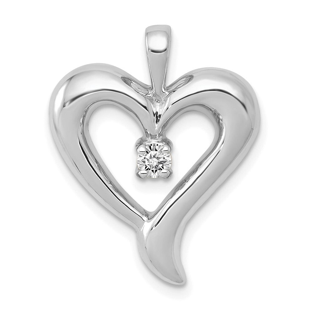 14k White Gold Heart Pendant Mounting for Women