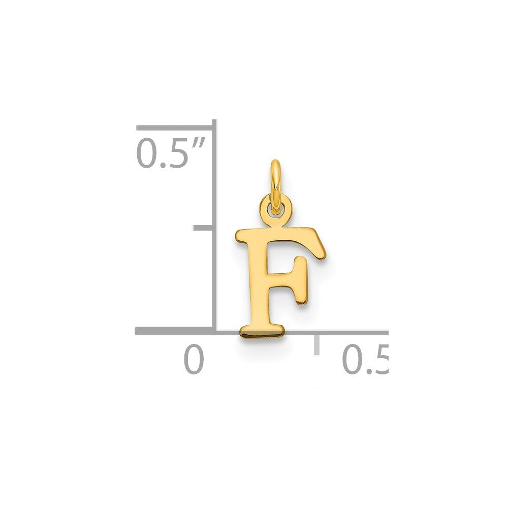 14k Yellow Gold Cutout Letter F Initial Pendant for Women