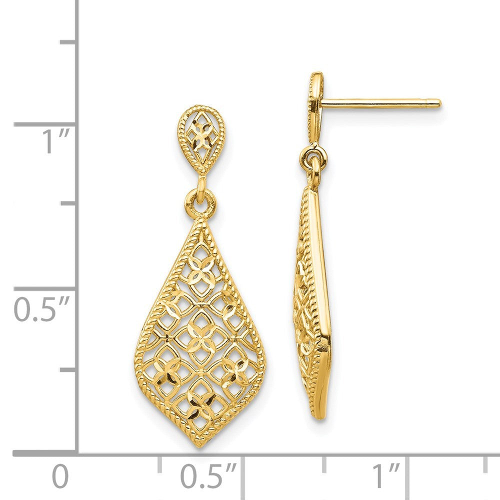 14k Yellow Gold Fancy Dangle Earrings