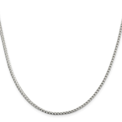 Sterling Silver 2.55mm Diamond-cut Square Franco Chain
