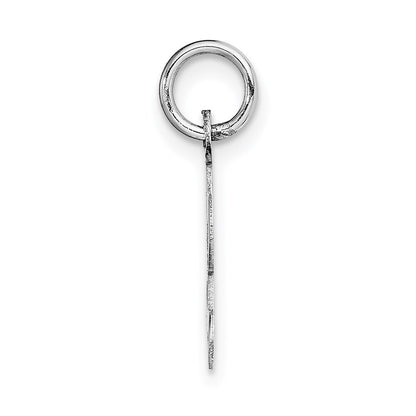 14k White Gold Small Script Letter L Initial Charm Pendant for Women