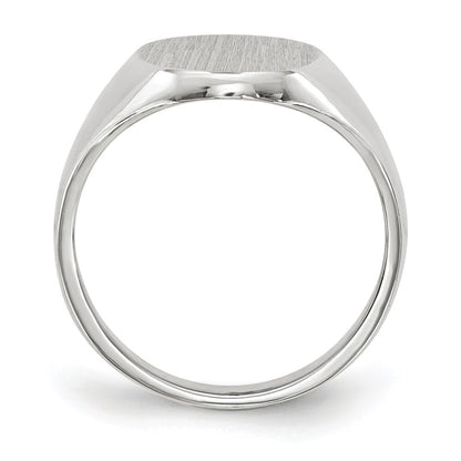 14k White Gold 11.5x8.0mm Closed Back Signet Ring