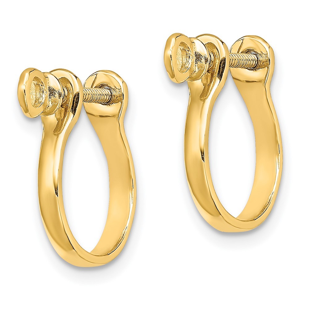 14k Yellow Gold  3D Shackle Link Screw Earrings