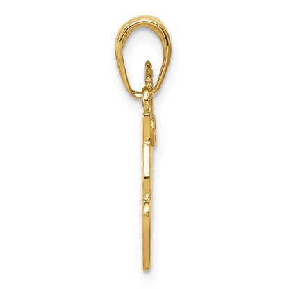 14k Yellow Gold Bible, Praying Hands, and Cross Pendant for Women