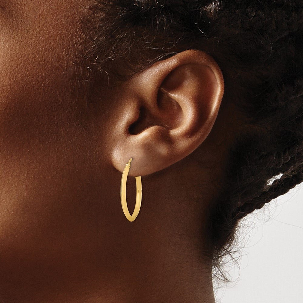 14k Yellow Gold Polished Hoop Earrings