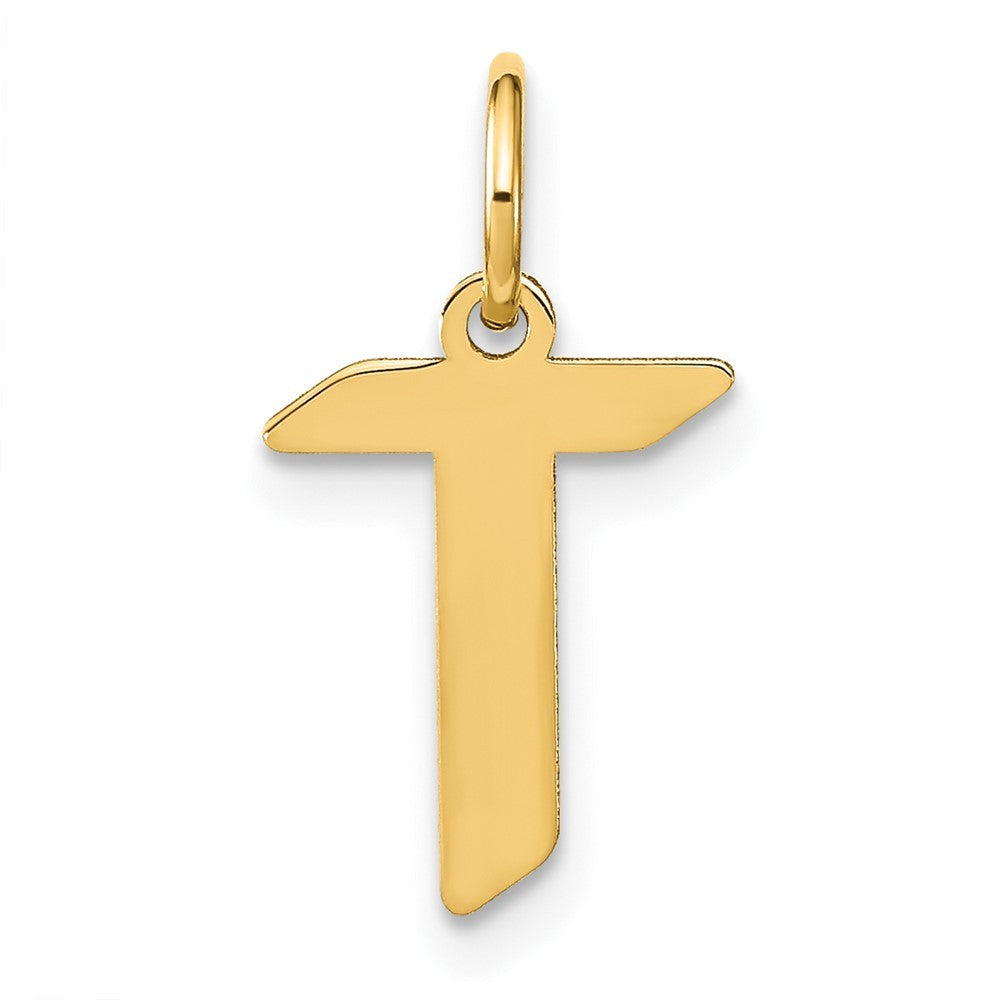 14k Yellow Gold Letter T Initial Pendant
