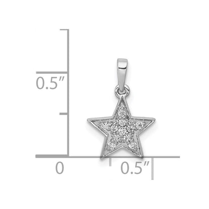14k White Gold 1/10ct. Diamond Star Pendant for Women