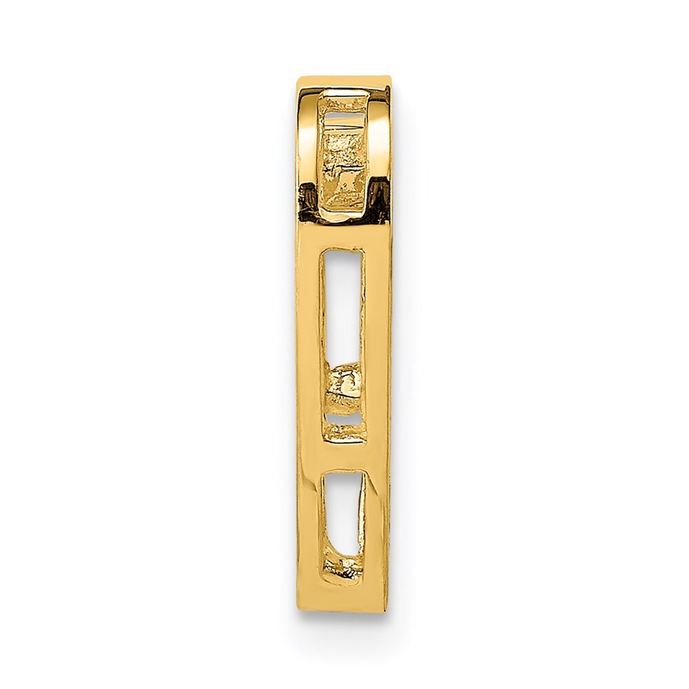 14k Yellow Gold Polished Heart Chain Slide Pendant for Women