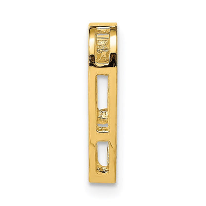14k Yellow Gold Polished Heart Chain Slide Pendant for Women