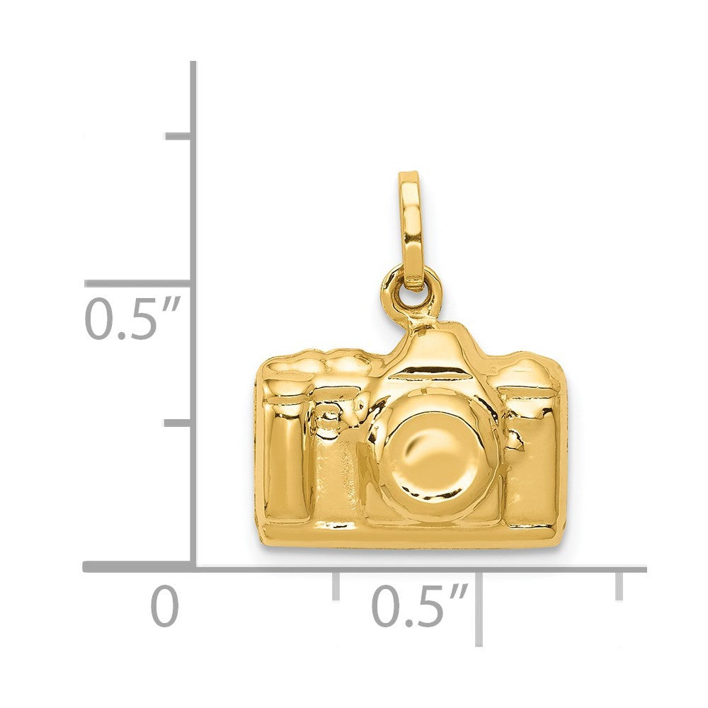 14k Yellow Gold 3-D Polished Camera Charm