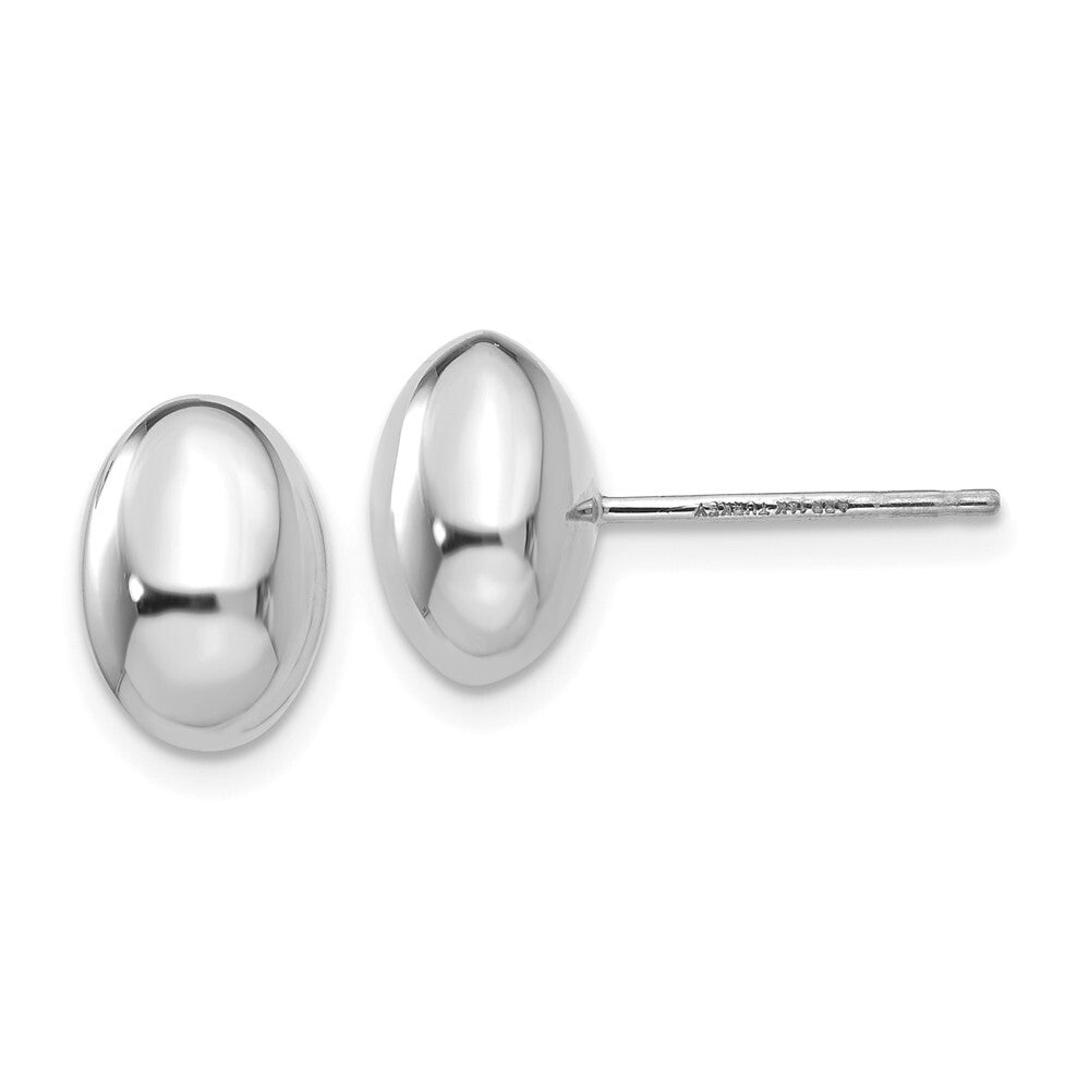 14K White Gold Polished Stud Earrings Gift for Women