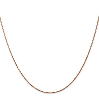 14K Rose Gold 30 inch 1.05mm Diamond-cut Spiga with Lobster Clasp Chain