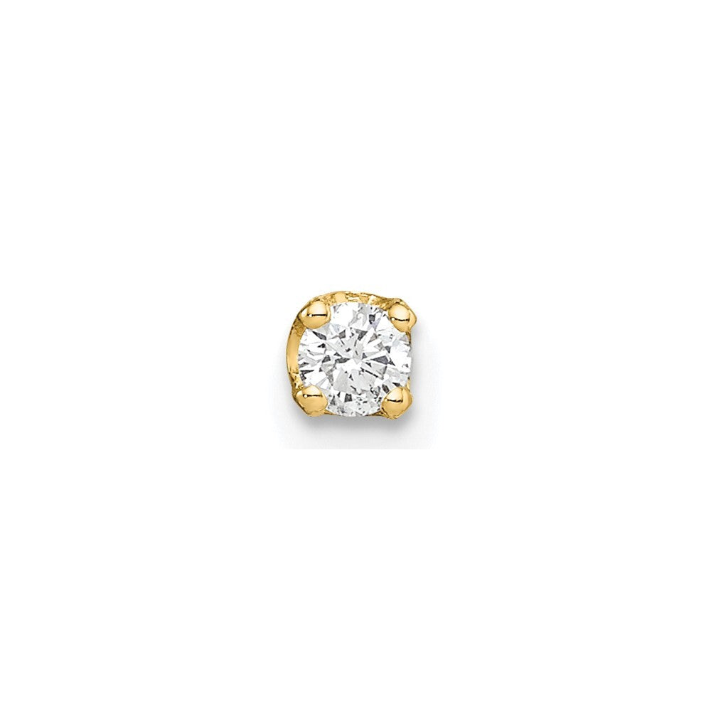 14k Yellow Gold Single Diamond Earring Gift for Women