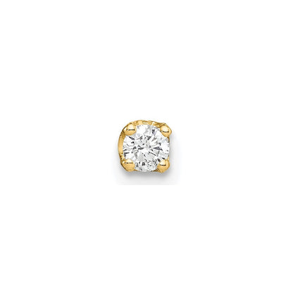 14k Yellow Gold Single Diamond Earring Gift for Women