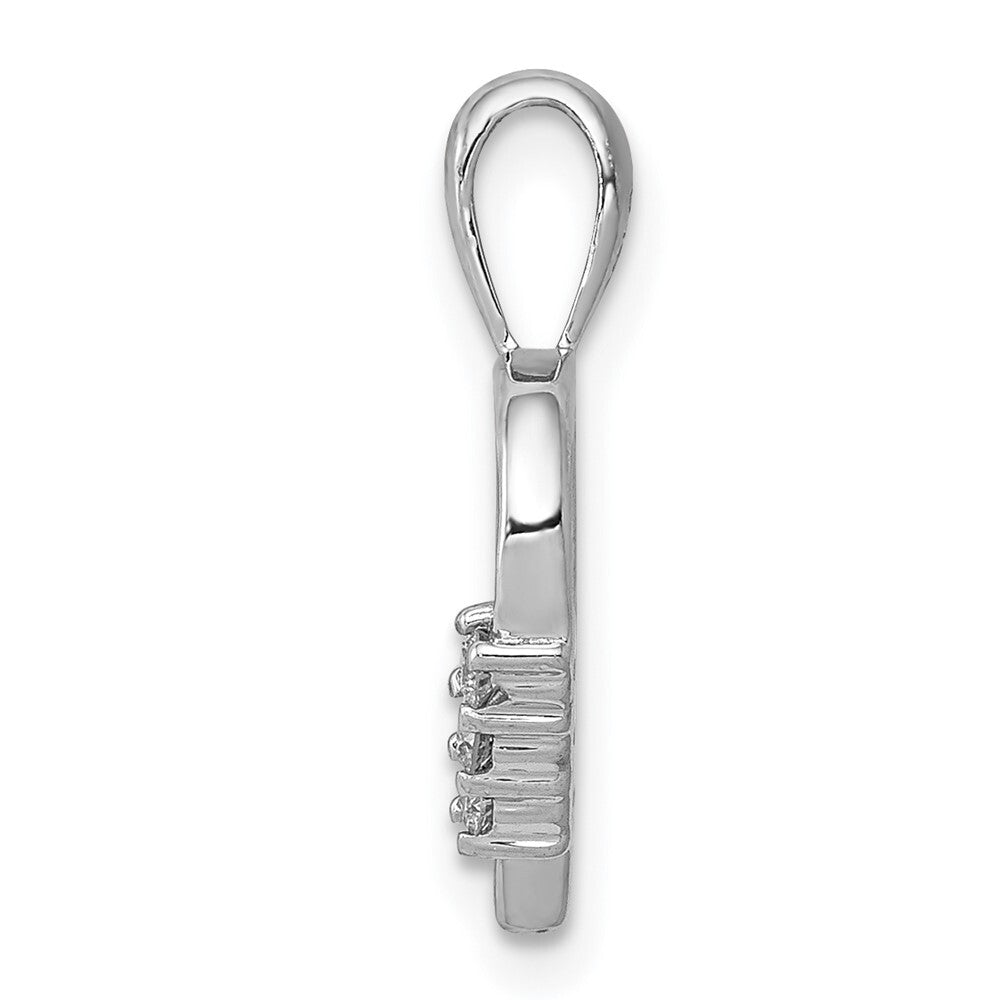 14k White Gold AA 1/20ct. Diamond Heart Pendant for Women