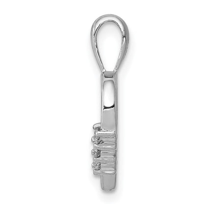 14k White Gold AA 1/20ct. Diamond Heart Pendant for Women